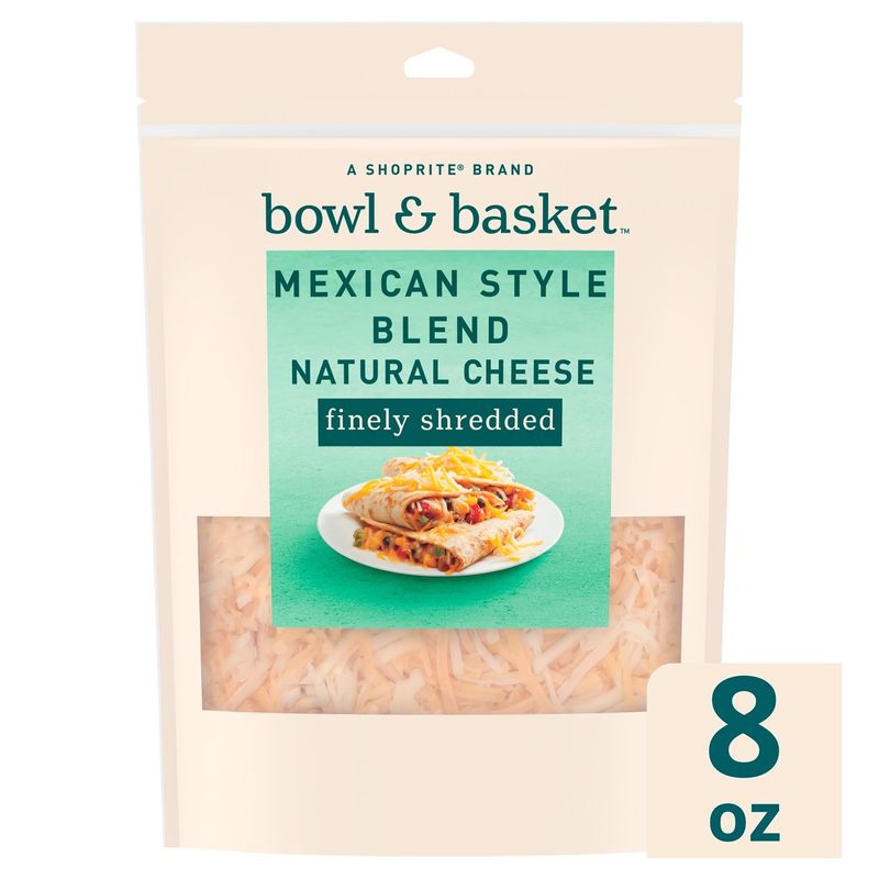 Bowl &amp; Basket Finely Shredded Mexican Style Blend Cheese, 8 oz