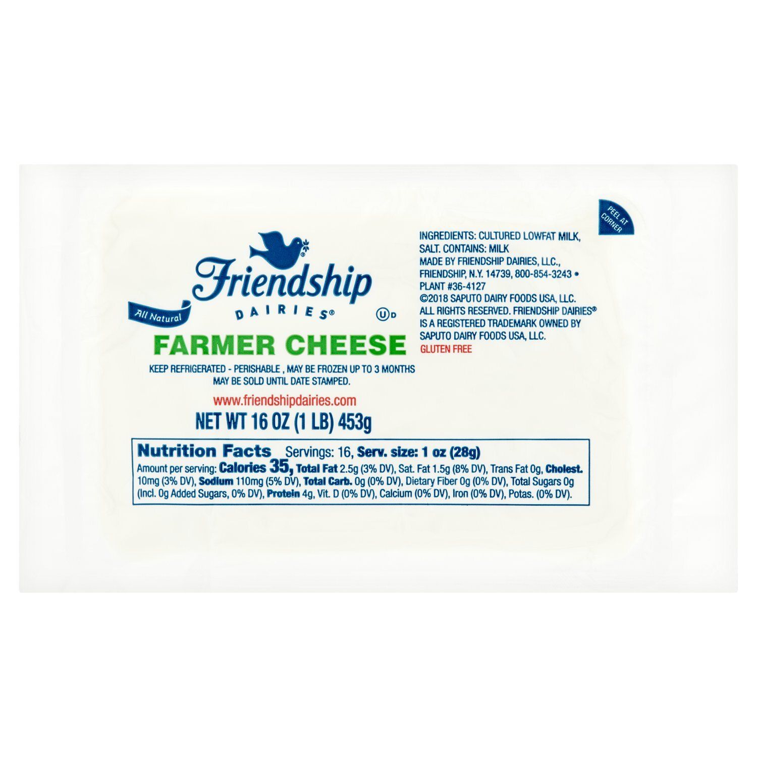 Friendship Dairies Farmer Cheese, 16 oz