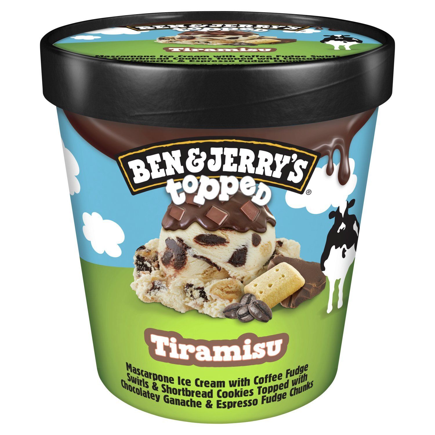 Ben &amp; Jerry&#39;s Tiramisu Topped Mascarpone Ice Cream Pint 15.2 Oz
