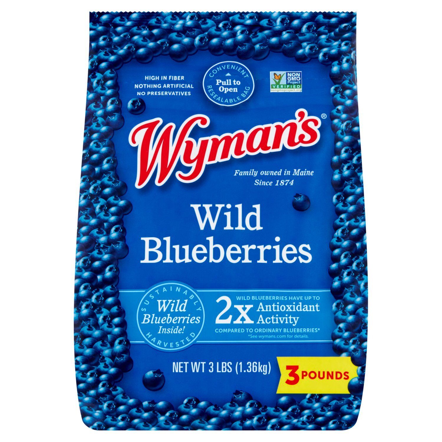 Wyman&#39;s Wild Blueberries, 3 lbs