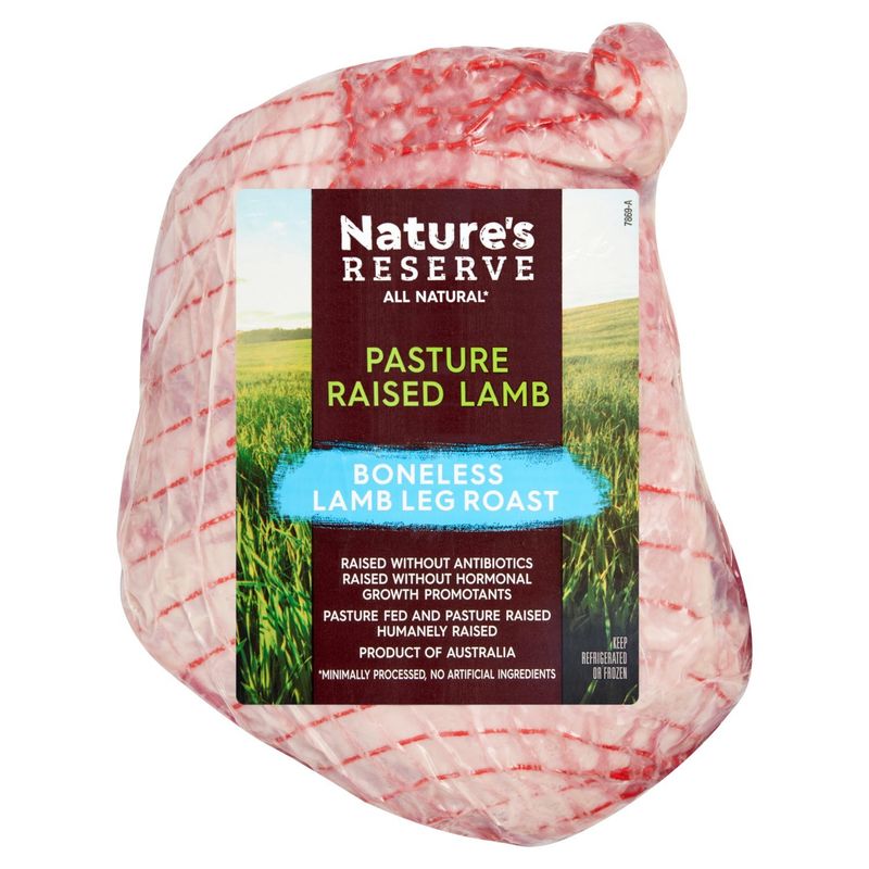 Nature&#39;s Reserve Lamb 1/2 Leg of Lamb, Boneless, Average Weight 3 lb Pack