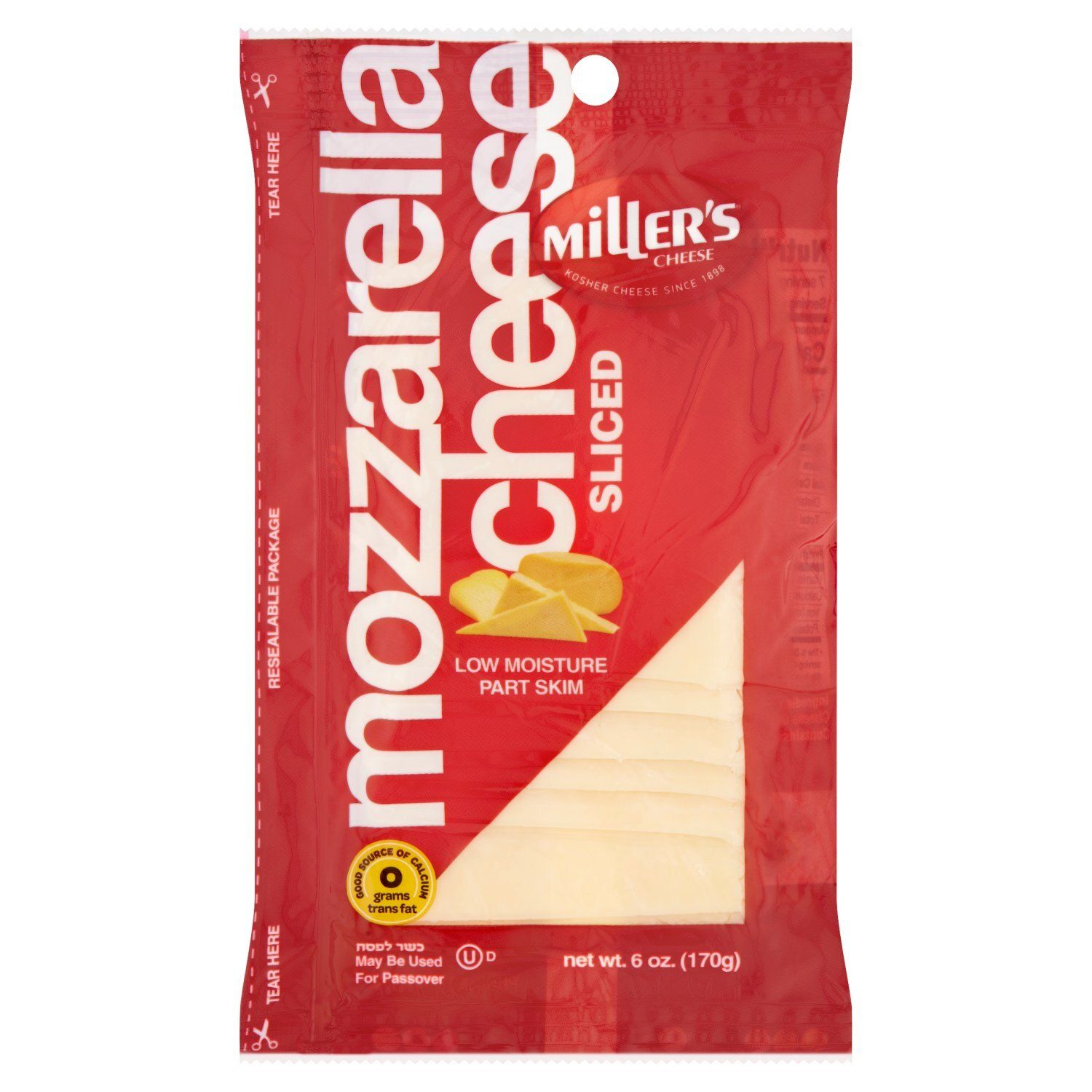 Miller&#39;s Sliced Mozzarella Cheese, 6 oz