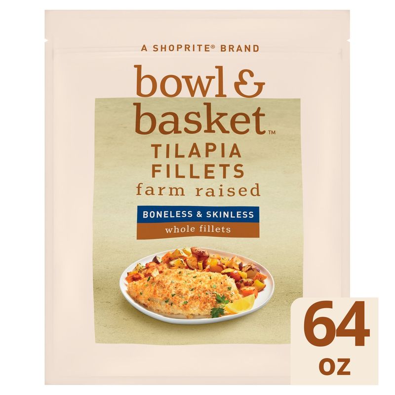 Bowl &amp; Basket Boneless &amp; Skinless Tilapia Fillets, 64 oz