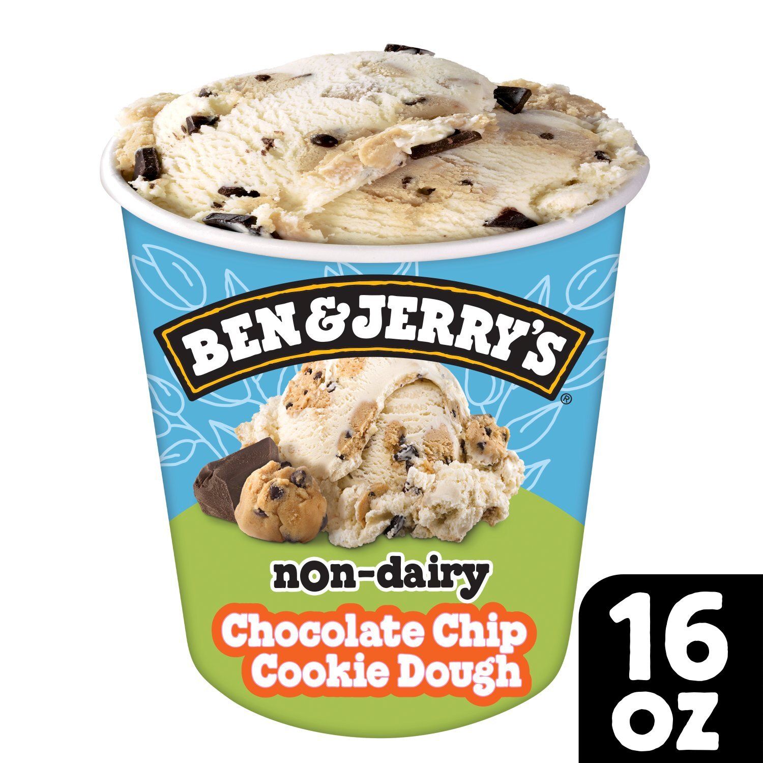 Ben &amp; Jerry&#39;s Vanilla Non-Dairy Chocolate Chip Cookie Dough Frozen Dessert, 1 pint