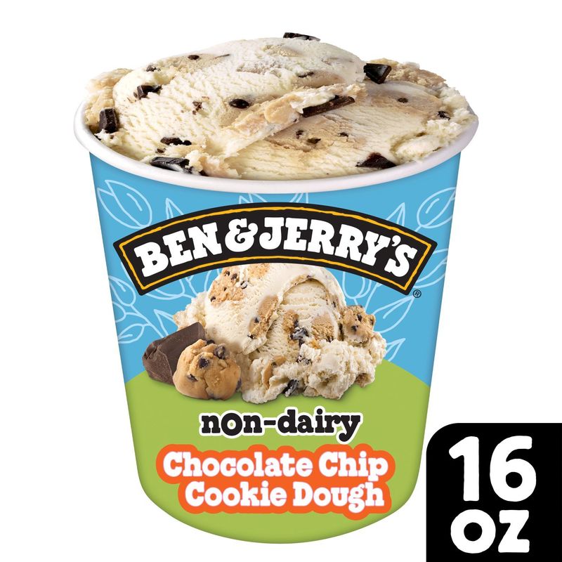 Ben &amp; Jerry&#39;s Vanilla Non-Dairy Chocolate Chip Cookie Dough Frozen Dessert, 1 pint