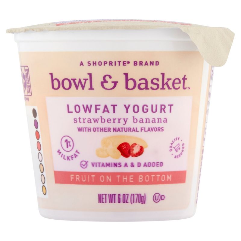 Bowl &amp; Basket Fruit on the Bottom Strawberry Banana Lowfat Yogurt, 6 oz