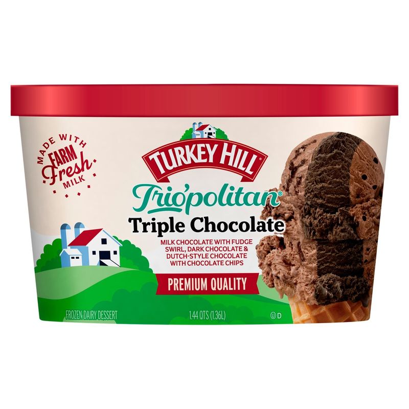 Turkey Hill Trio&#39;politan Triple Chocolate Frozen Dairy Dessert, 1.44 qts