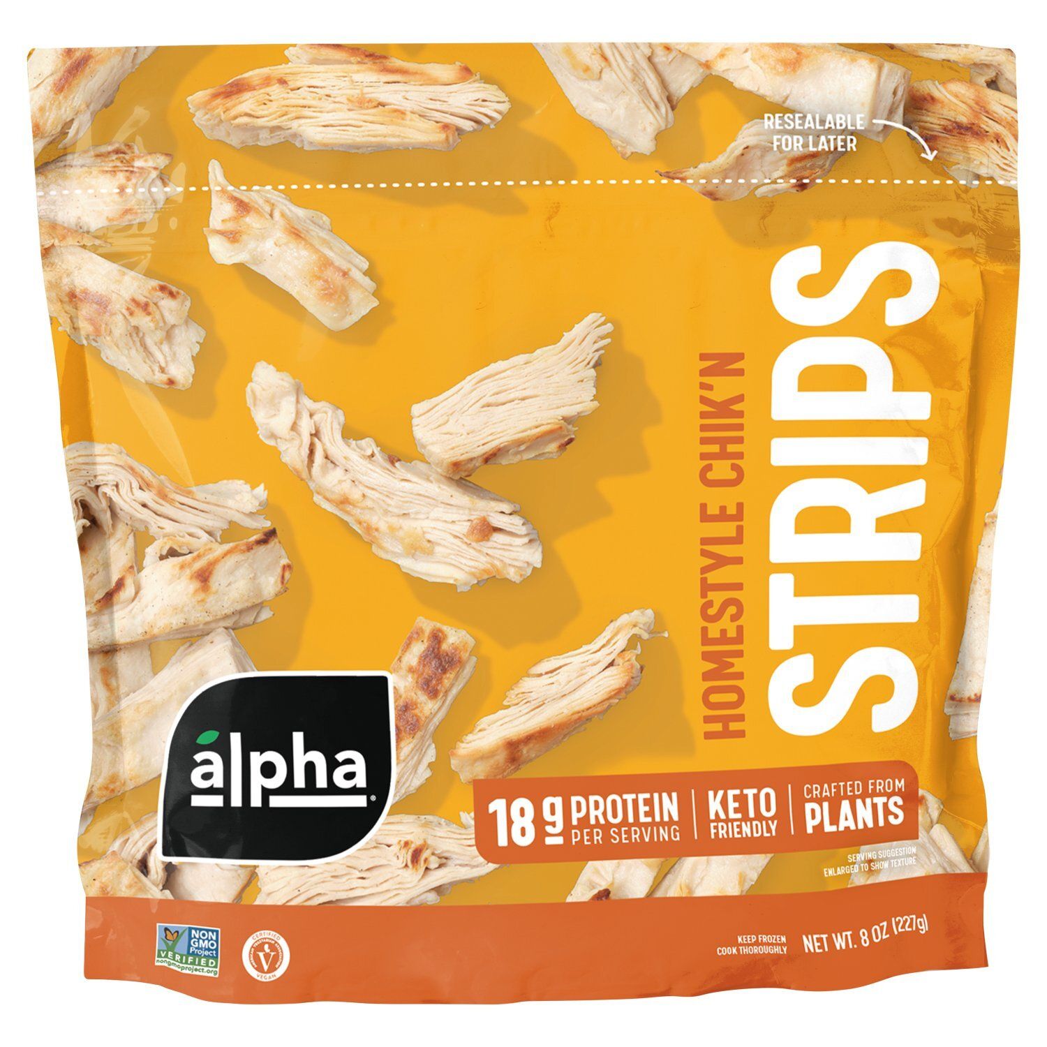 Alpha Homestyle Chik&#39;n Strips, 8 oz