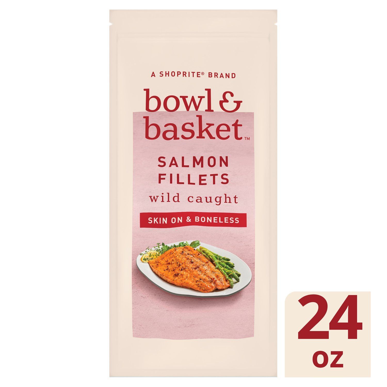 Bowl &amp; Basket Skin On &amp; Boneless Salmon Fillets, 24 oz