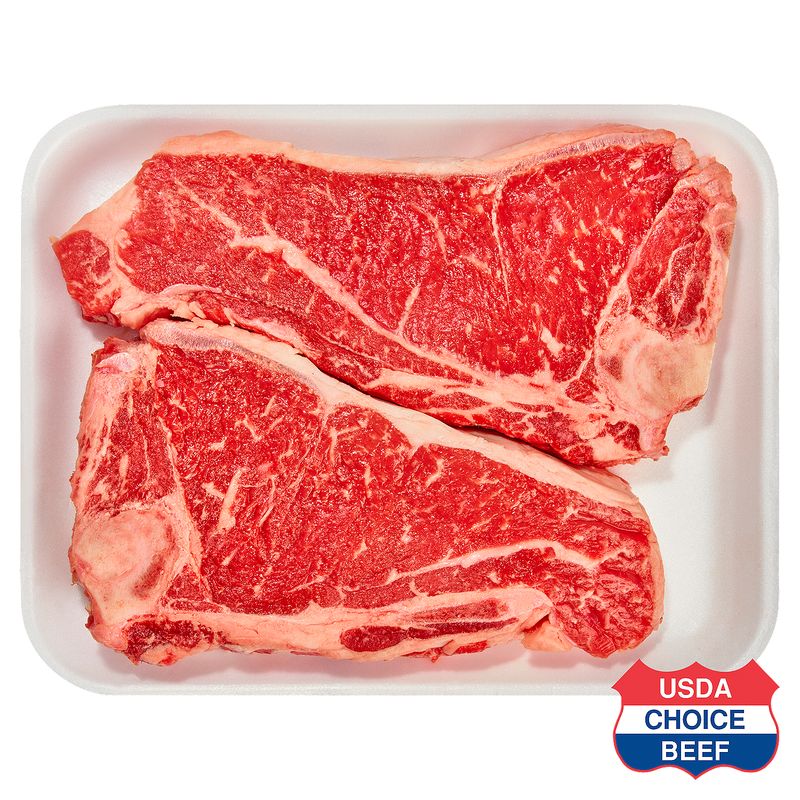 USDA Choice Beef Loin New York Strip Steak, Bone In, Average Weight 2 lb Pack