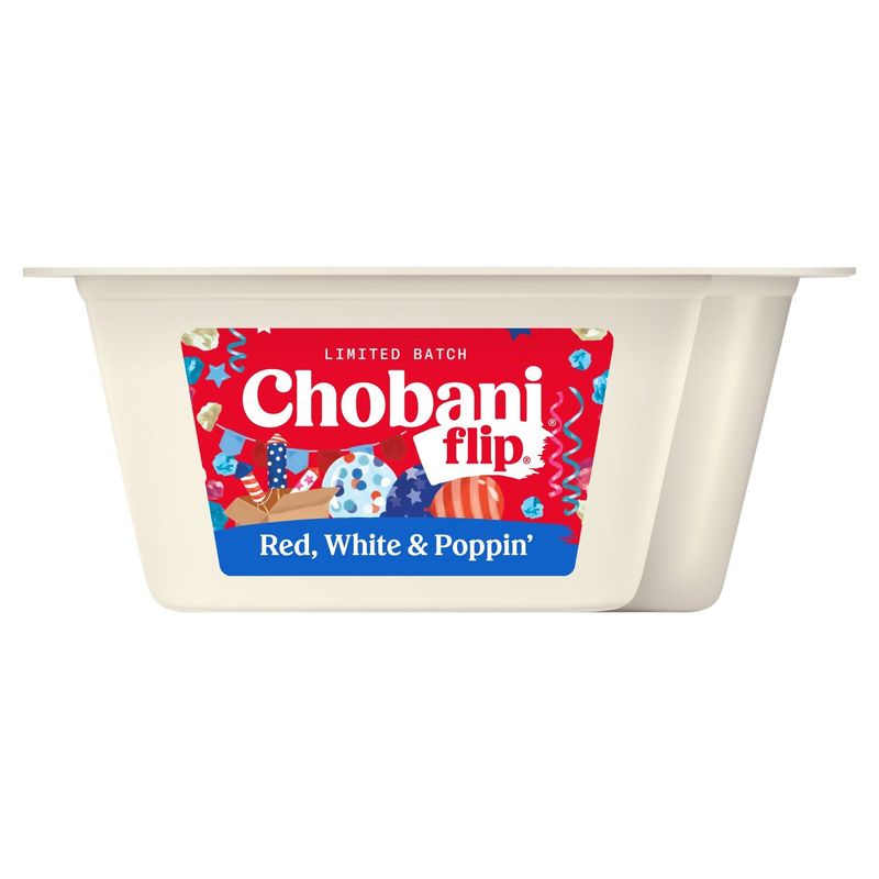 Chobani Flip Red, White &amp; Poppin&#39; Lemon Lowfat Greek Yogurt Limited Batch, 4.5 oz