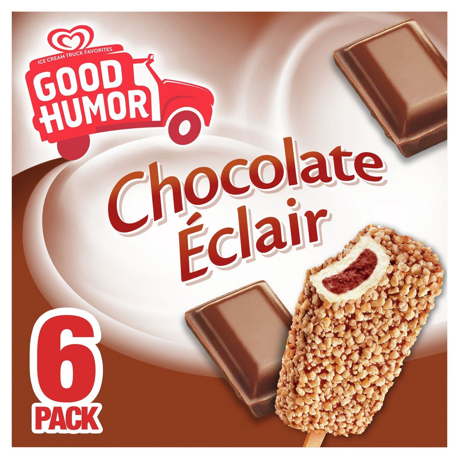Good Humor Frozen Chocolate Éclair Dessert Bars, 3 fl oz, 6 count