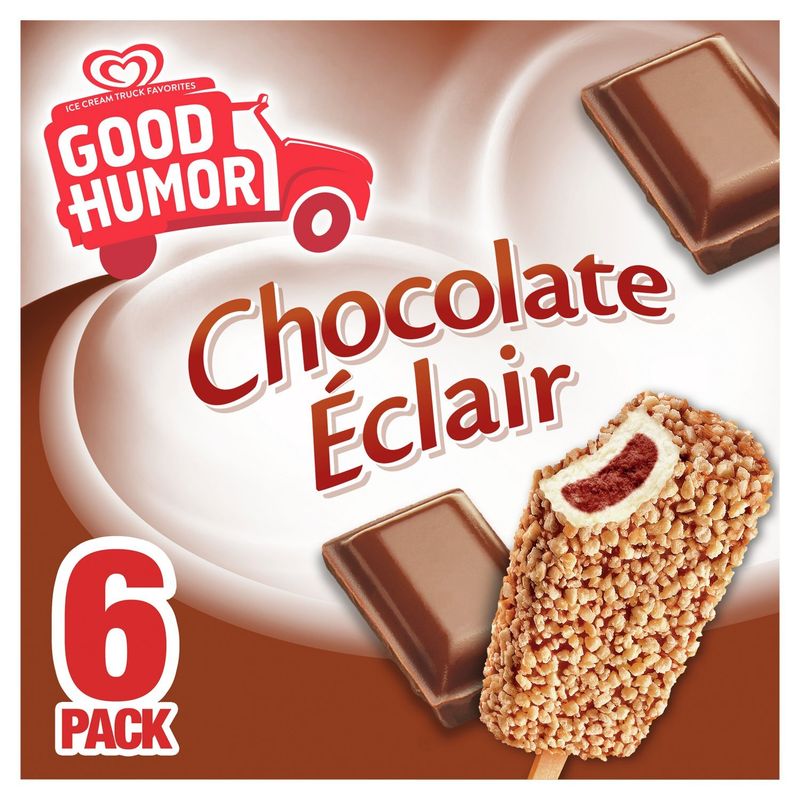 Good Humor Frozen Chocolate Éclair Dessert Bars, 3 fl oz, 6 count
