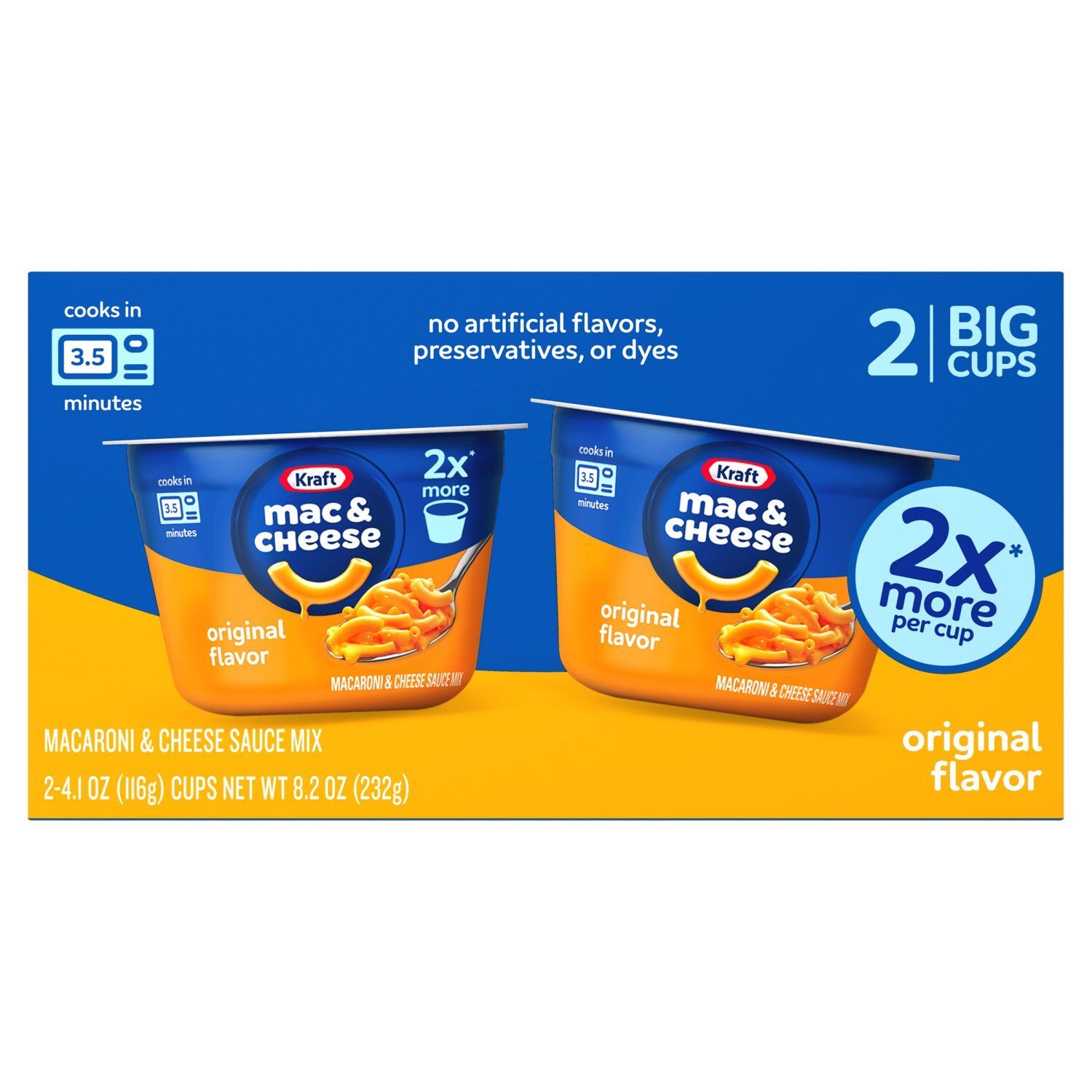 Kraft Original Flavor Macaroni &amp; Cheese Sauce Mix, 4.1 oz,2 count