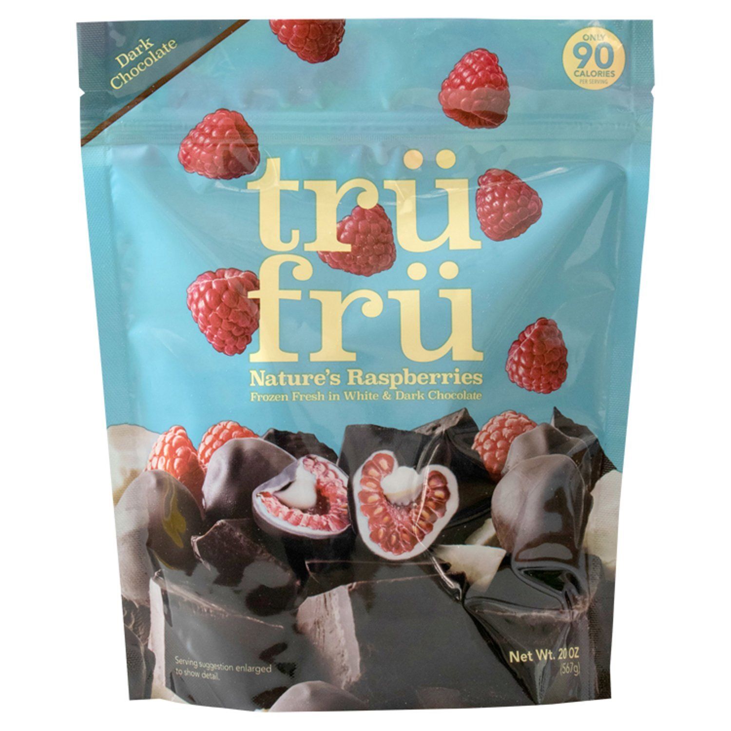 Trü Frü Nature&#39;s Raspberries in White &amp; Dark Chocolate, 20 oz