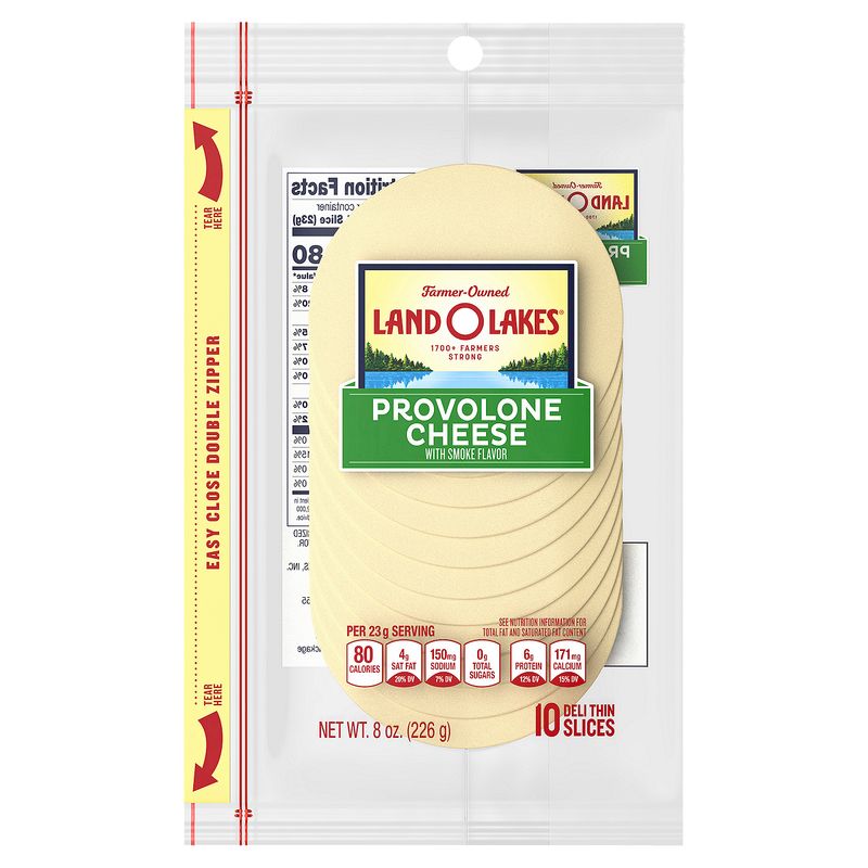 Land O Lakes Provolone Cheese with Smoke Flavor, 10 count, 8 oz