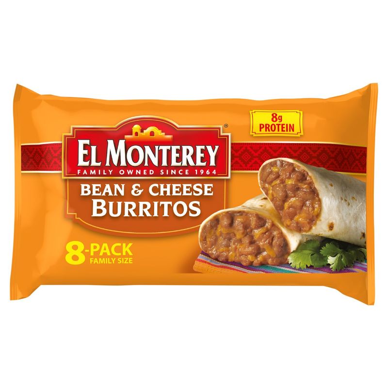 El Monterey Bean &amp; Cheese Burritos Family Size, 8 count, 32 oz