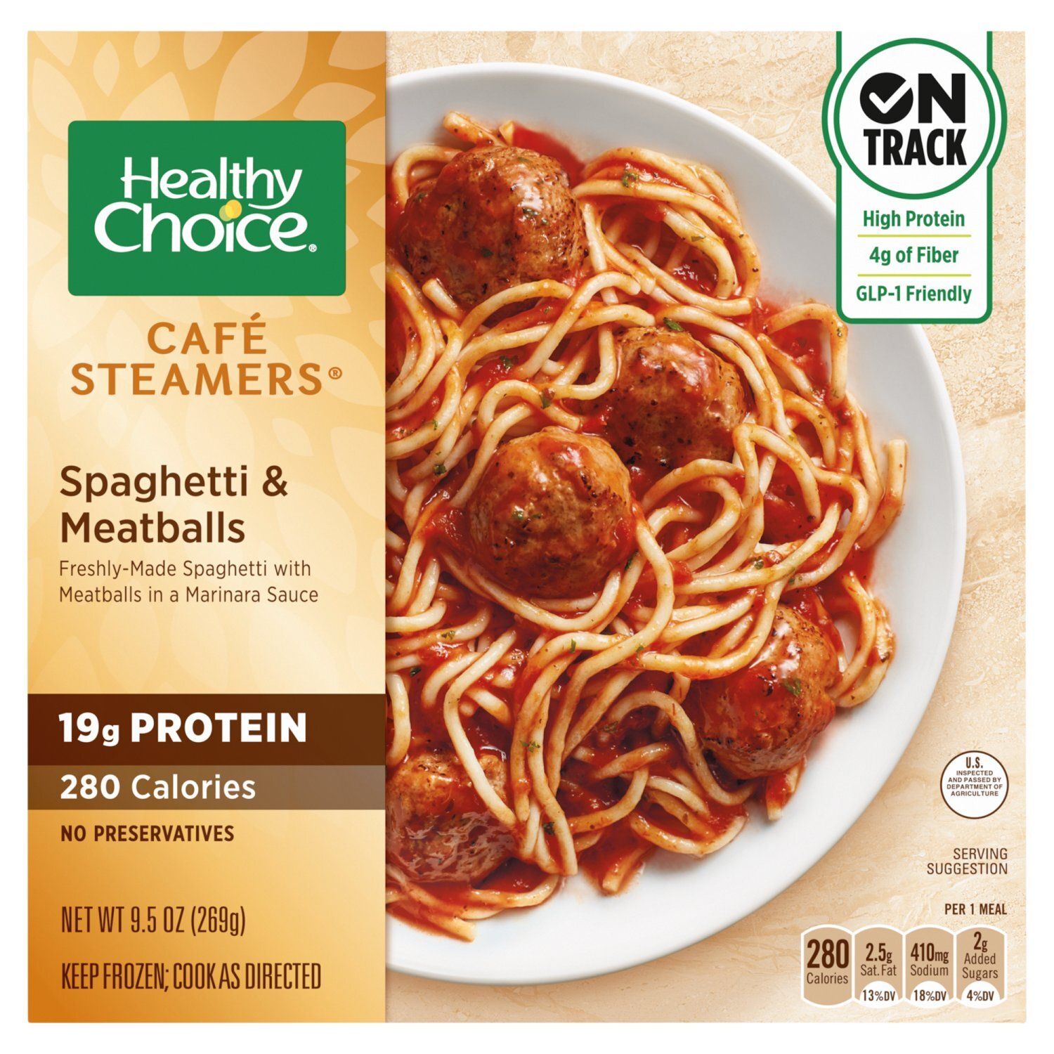 Healthy Choice Café Steamers Spaghetti &amp; Meatballs, 9.5 oz