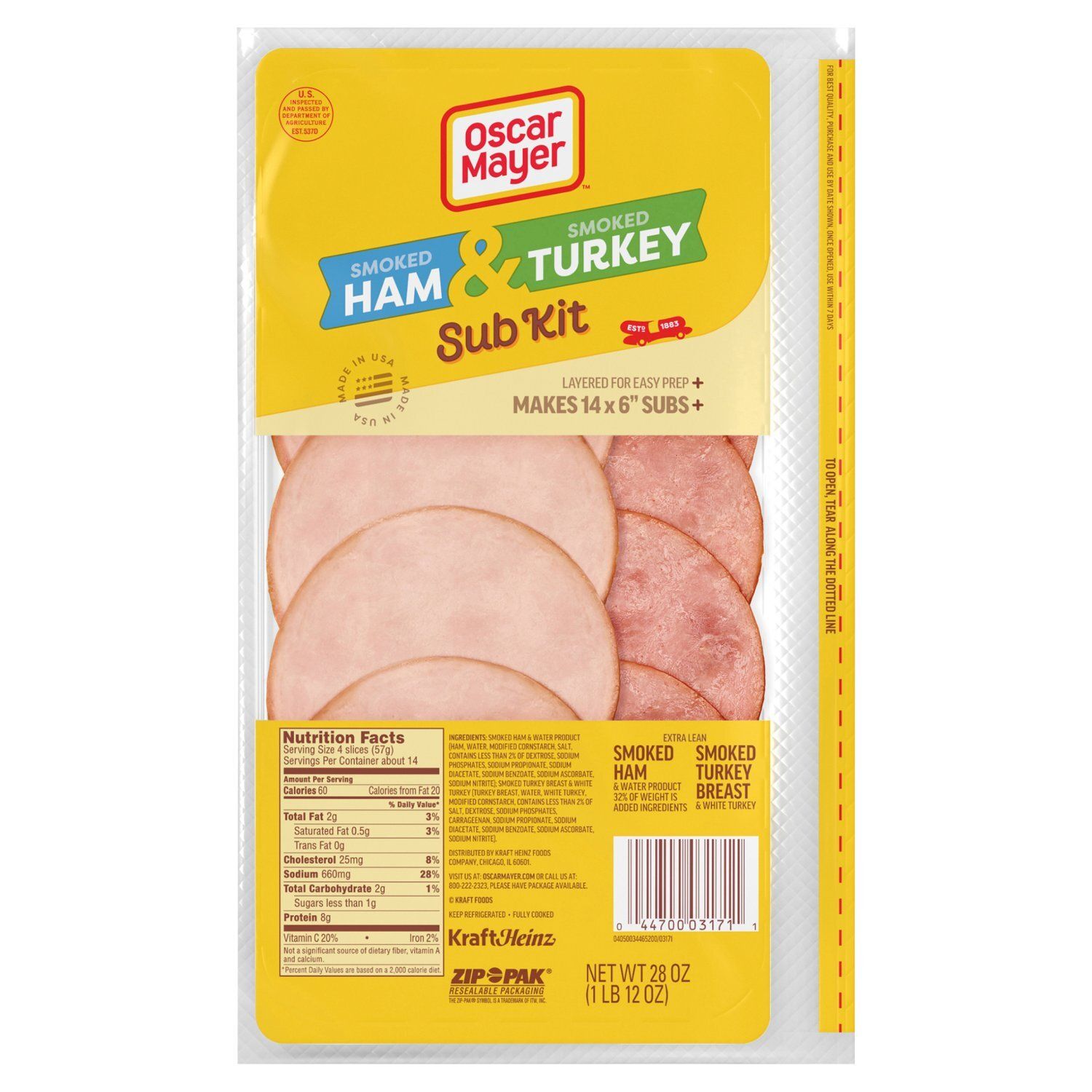 Oscar Mayer Smoked Ham &amp; Turkey Sub Kit, 28 oz