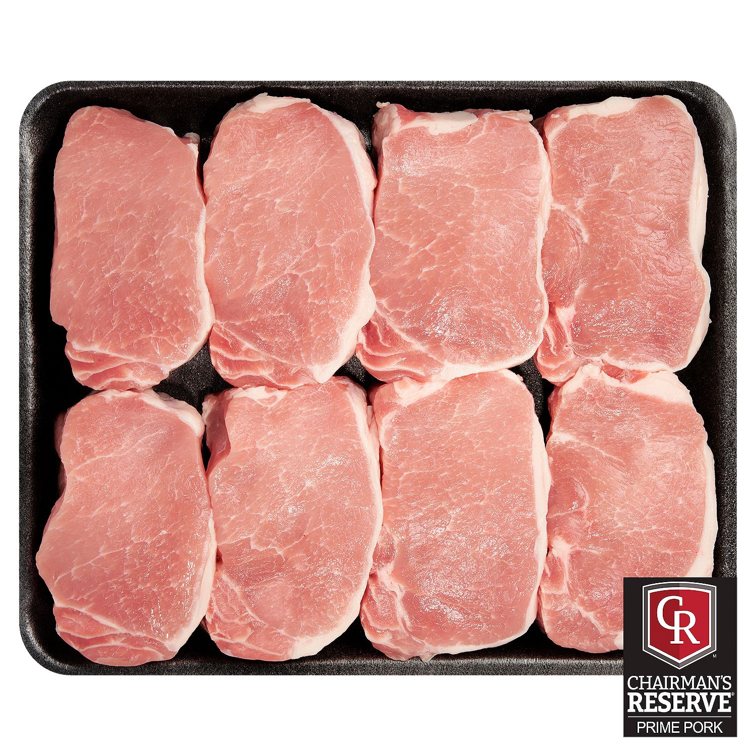 Chairman&#39;s Reserve Prime Center Cut Pork Loin Chops, Boneless, Family Pack, Average Weight 3 lb Pack