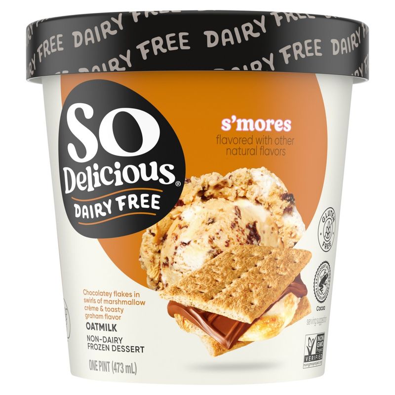 So Delicious Dairy Free S&#39;mores Oatmilk Non-Dairy Frozen Dessert, one pint