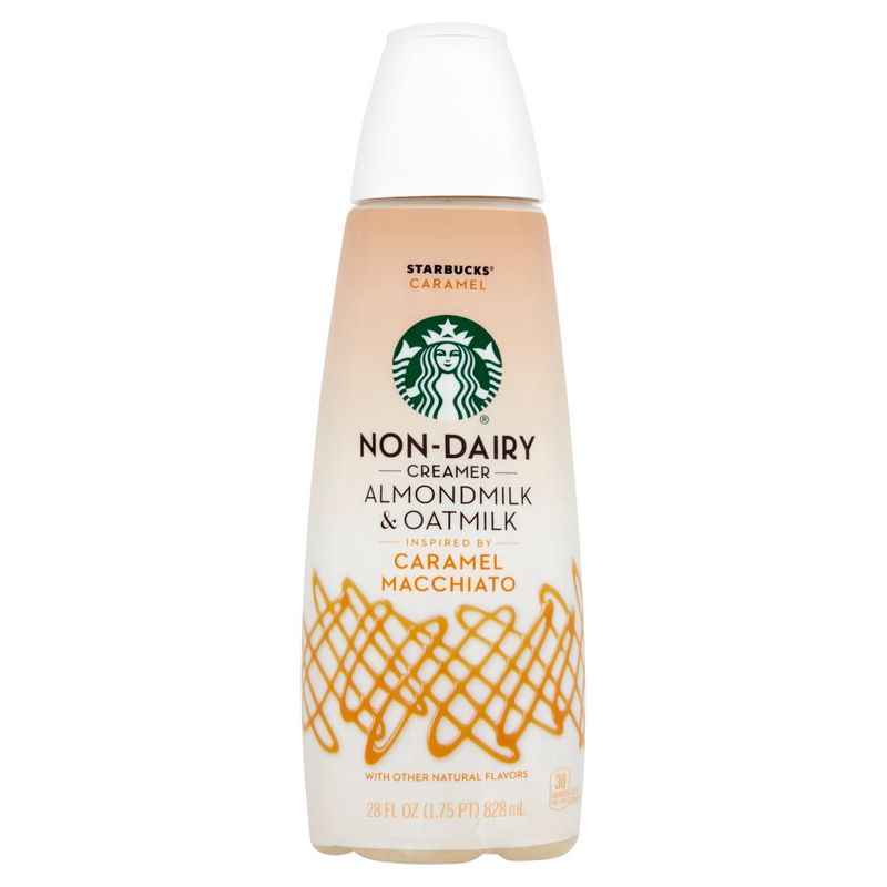 Starbucks Caramel Macchiato Almondmilk &amp; Oatmilk Non-Dairy Coffee Creamer, 28 fl oz