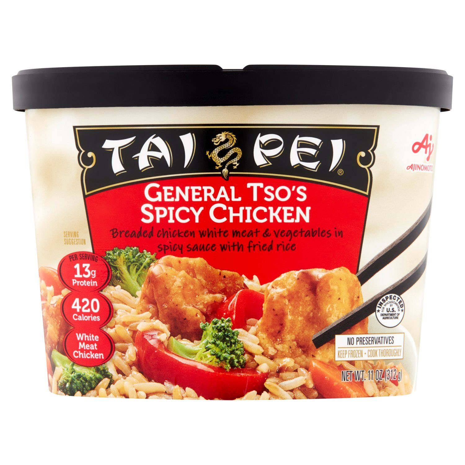 Ajinomoto Tai Pei General Tso&#39;s Spicy Chicken, 11 oz