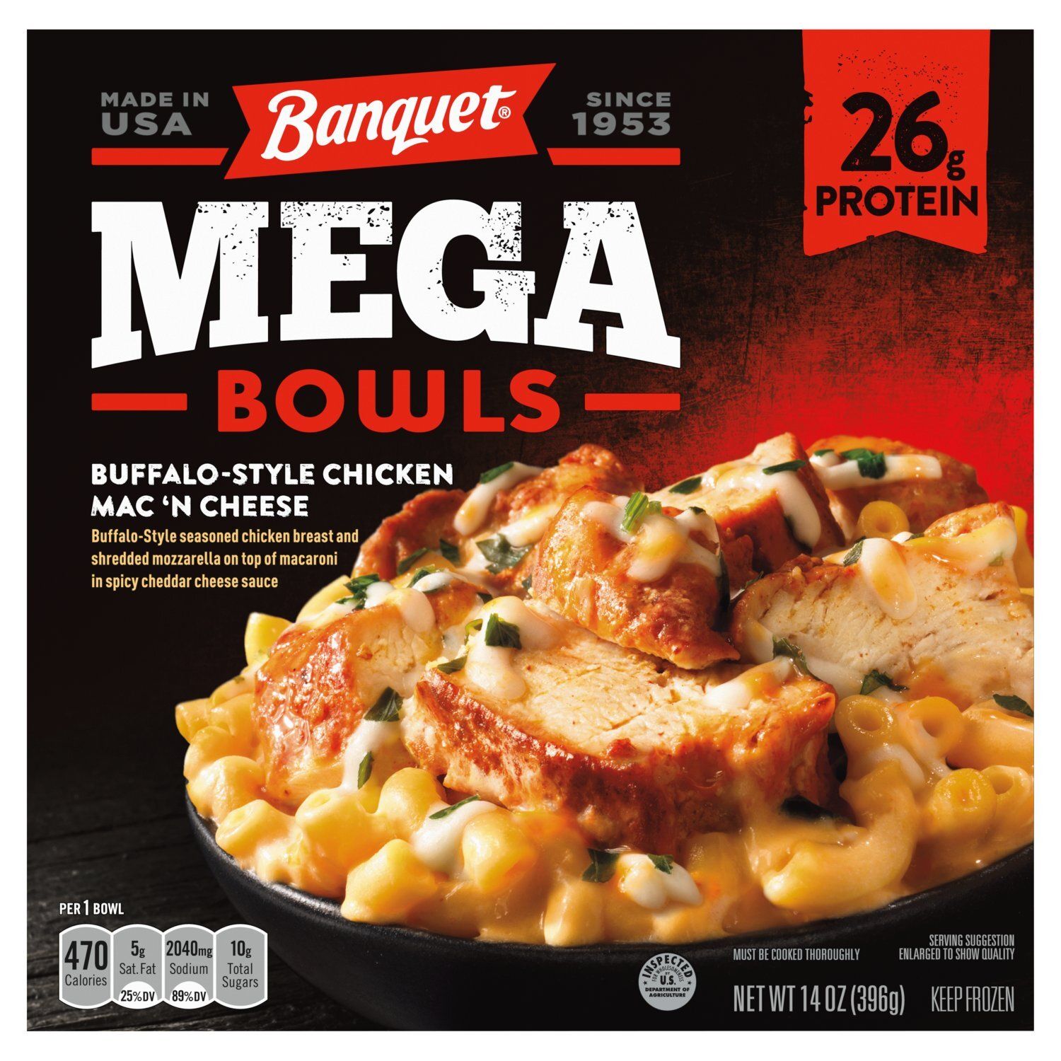 Banquet Mega Bowls Buffalo-Style Chicken Mac &#39;n Cheese, 14 oz