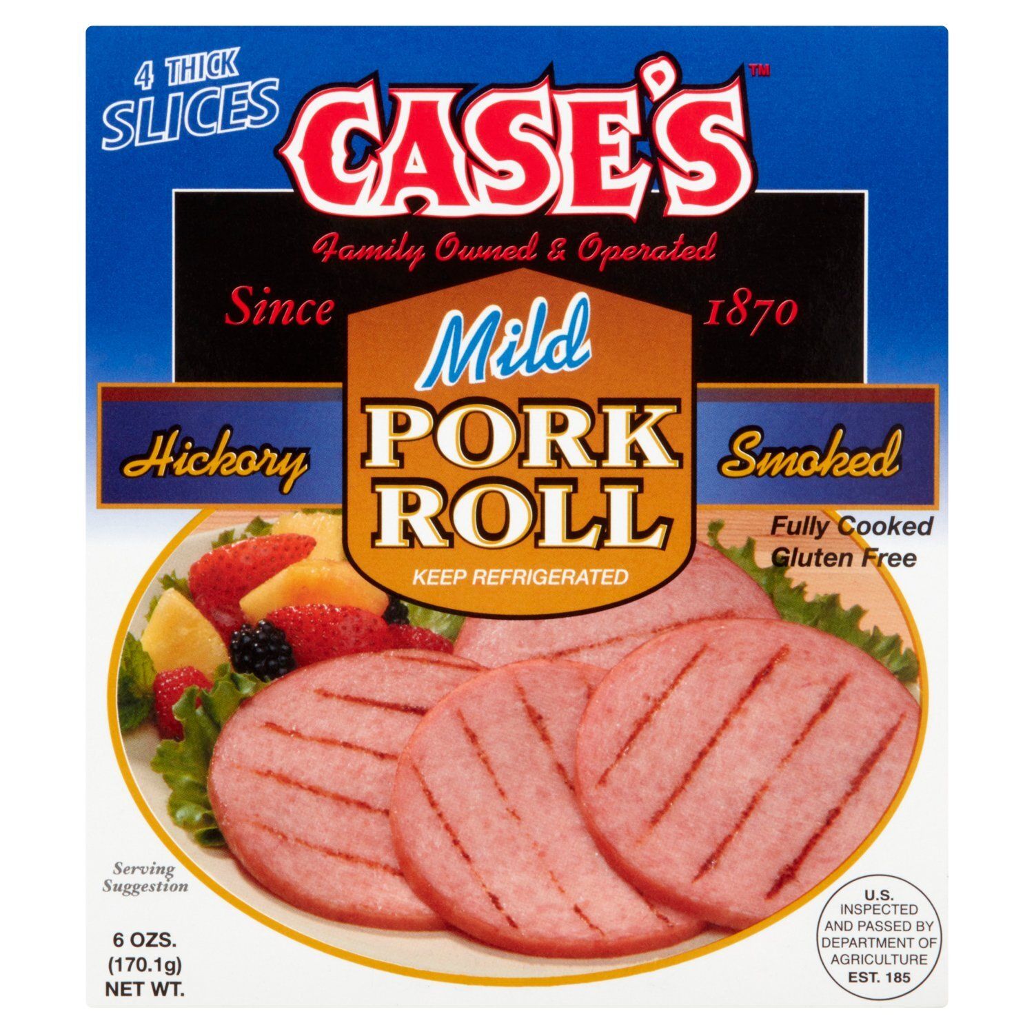 Case&#39;s Hickory Smoked Mild Pork Roll, 4 count, 6 ozs