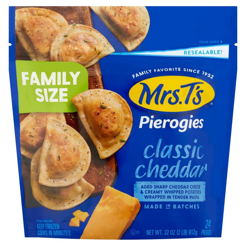 Mrs. T&#39;s Classic Cheddar Pierogies Family Size, 24 count, 32 oz