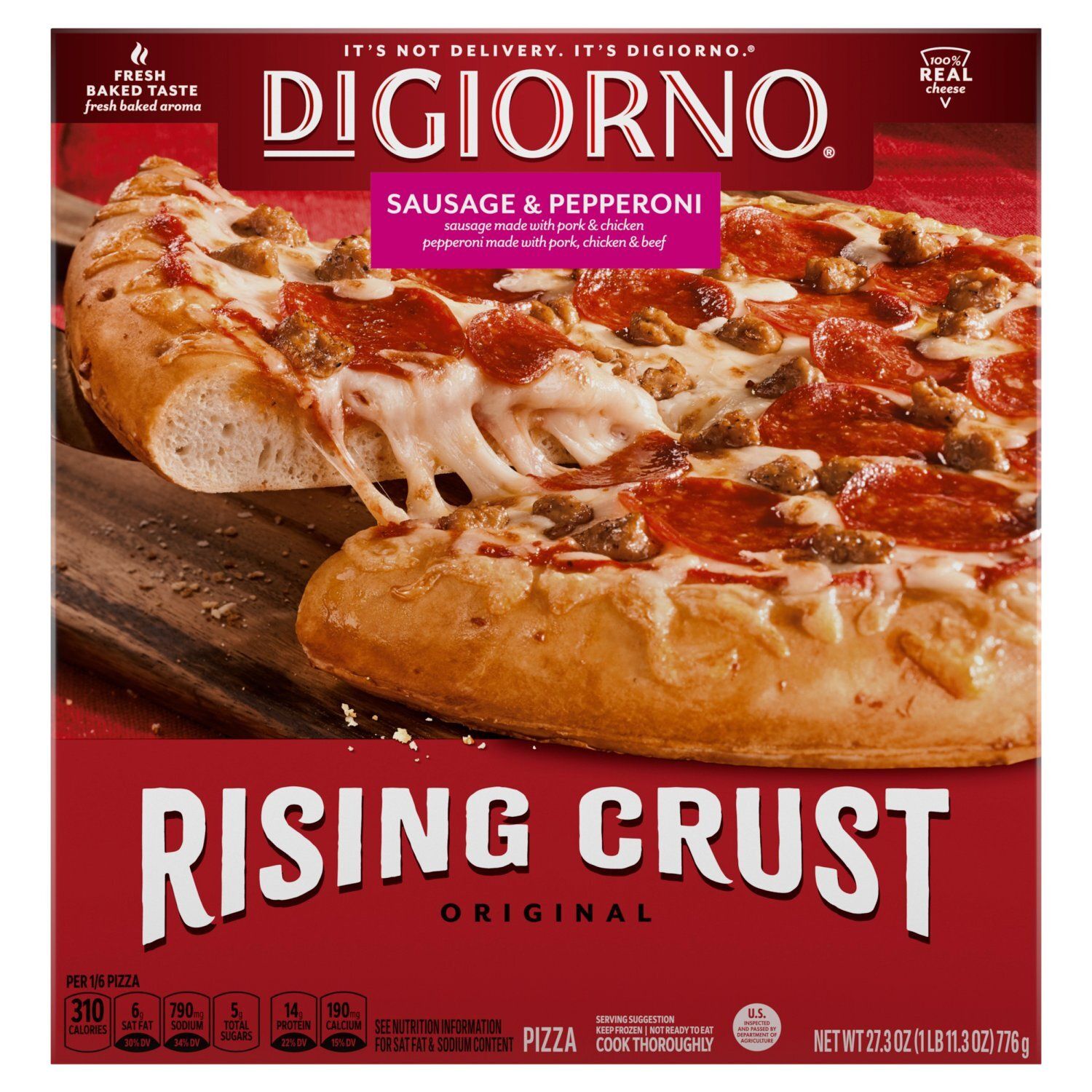 DiGiorno Sausage &amp; Pepperoni Rising Crust Original Pizza, 27.3 oz