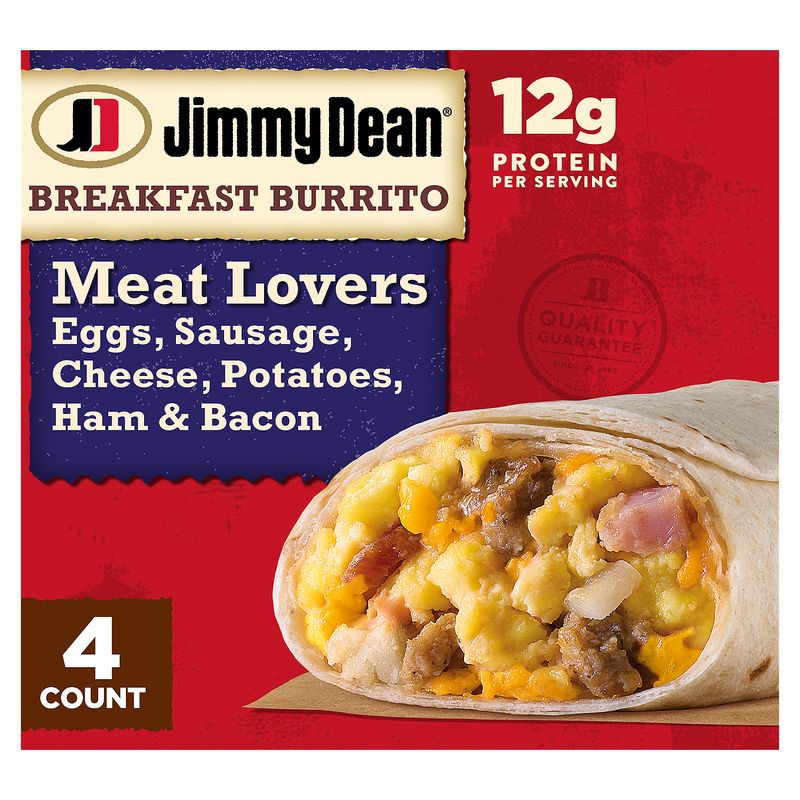 Jimmy Dean Meat Lovers Breakfast Burritos, 4 ct