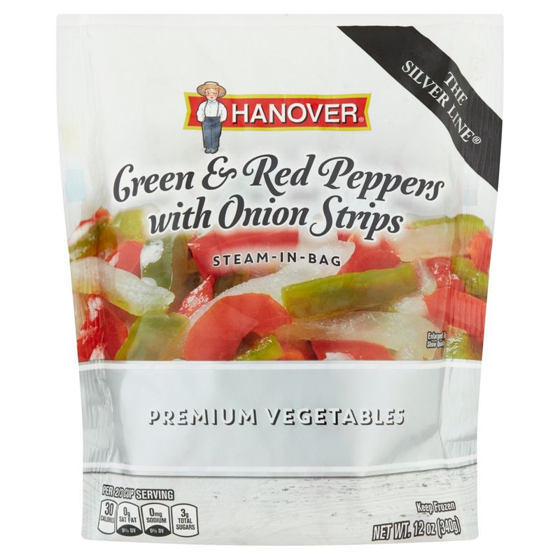 Hanover Steam-In-Bag Green &amp; Red Peppers with Onion Strips Premium Vegetables, 12 oz