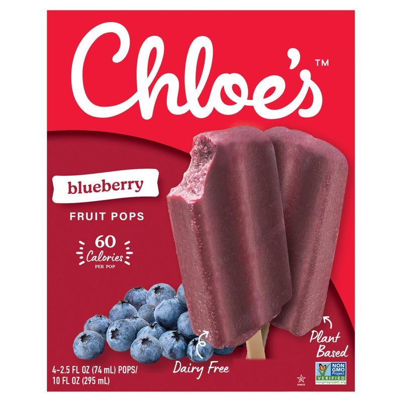 Chloe&#39;s Blueberry Fruit Pops, 2.5 fl oz, 4 count