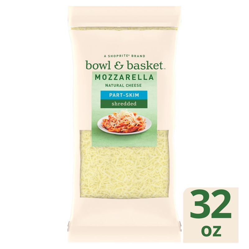 Bowl &amp; Basket Part-Skim Shredded Mozzarella Cheese, 32 oz
