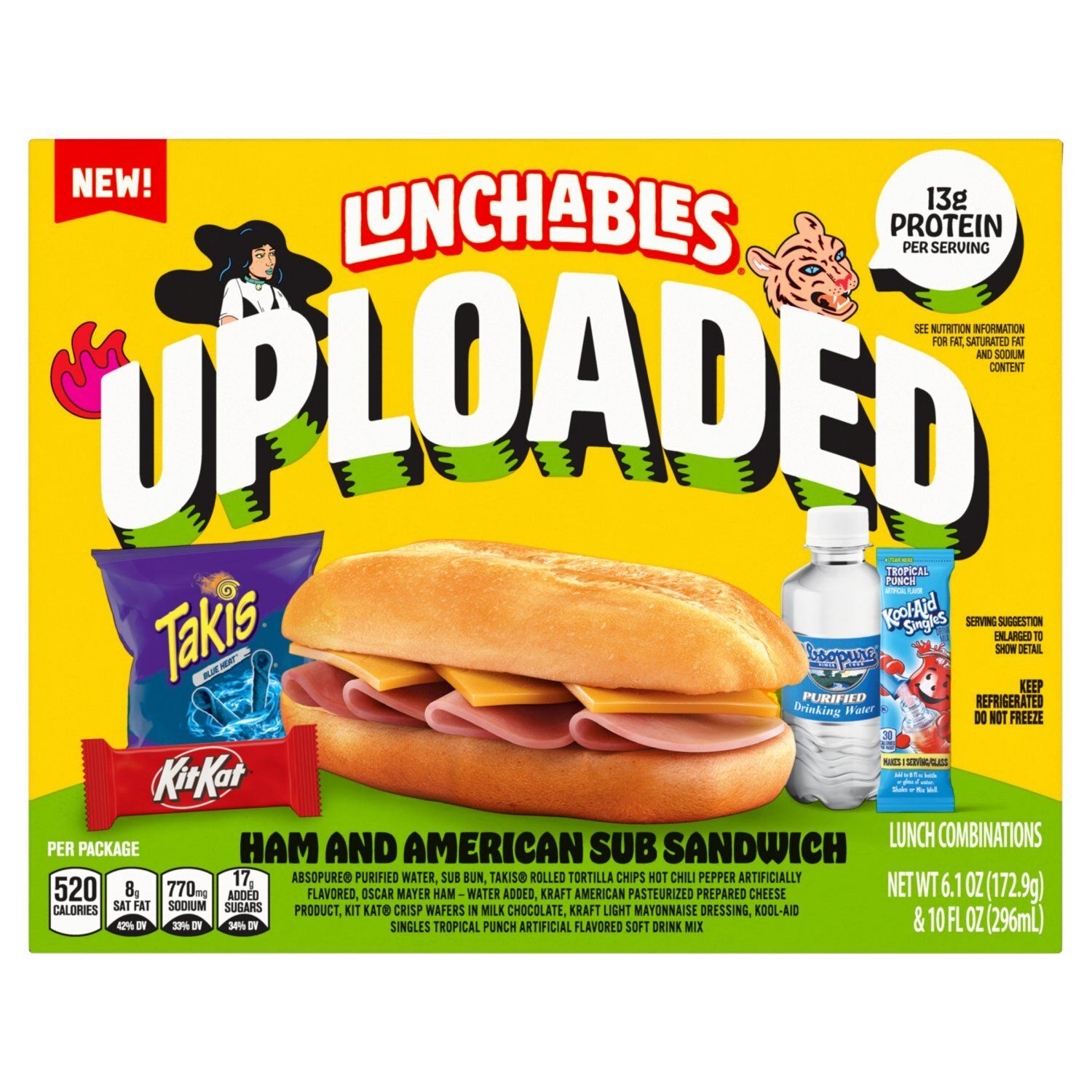 Lunchables Uploaded Ham and American Sub Sandwich Lunch Combinations