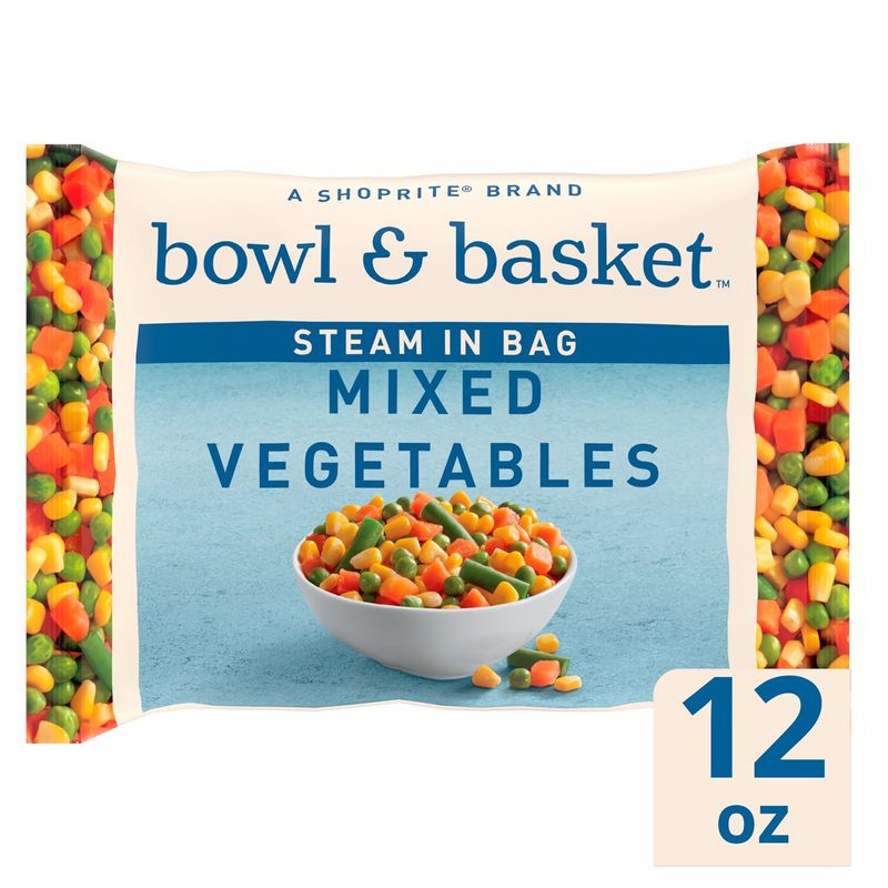 Bowl &amp; Basket Steam in Bag Carrots, Corn, Green Beans &amp; Peas Mixed Vegetables, 12 oz