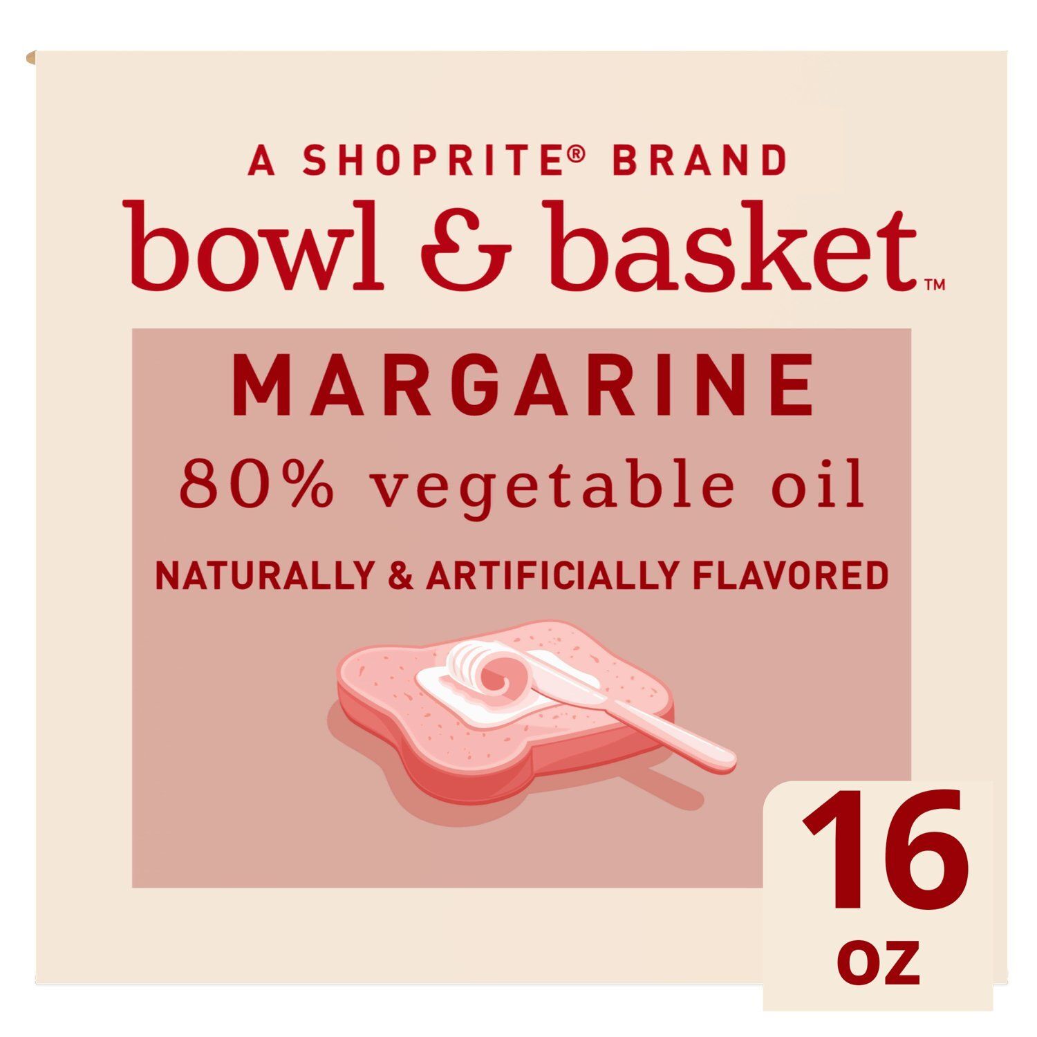 Bowl &amp; Basket 80% Vegetable Oil Margarine, 4 count, 16 oz