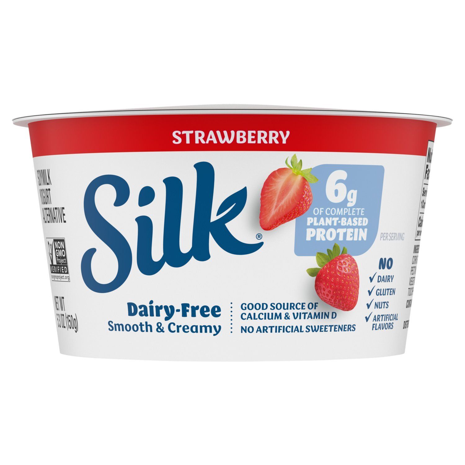Silk Dairy-Free Smooth &amp; Creamy Strawberry Soymilk Yogurt Alternative, 5.3 oz