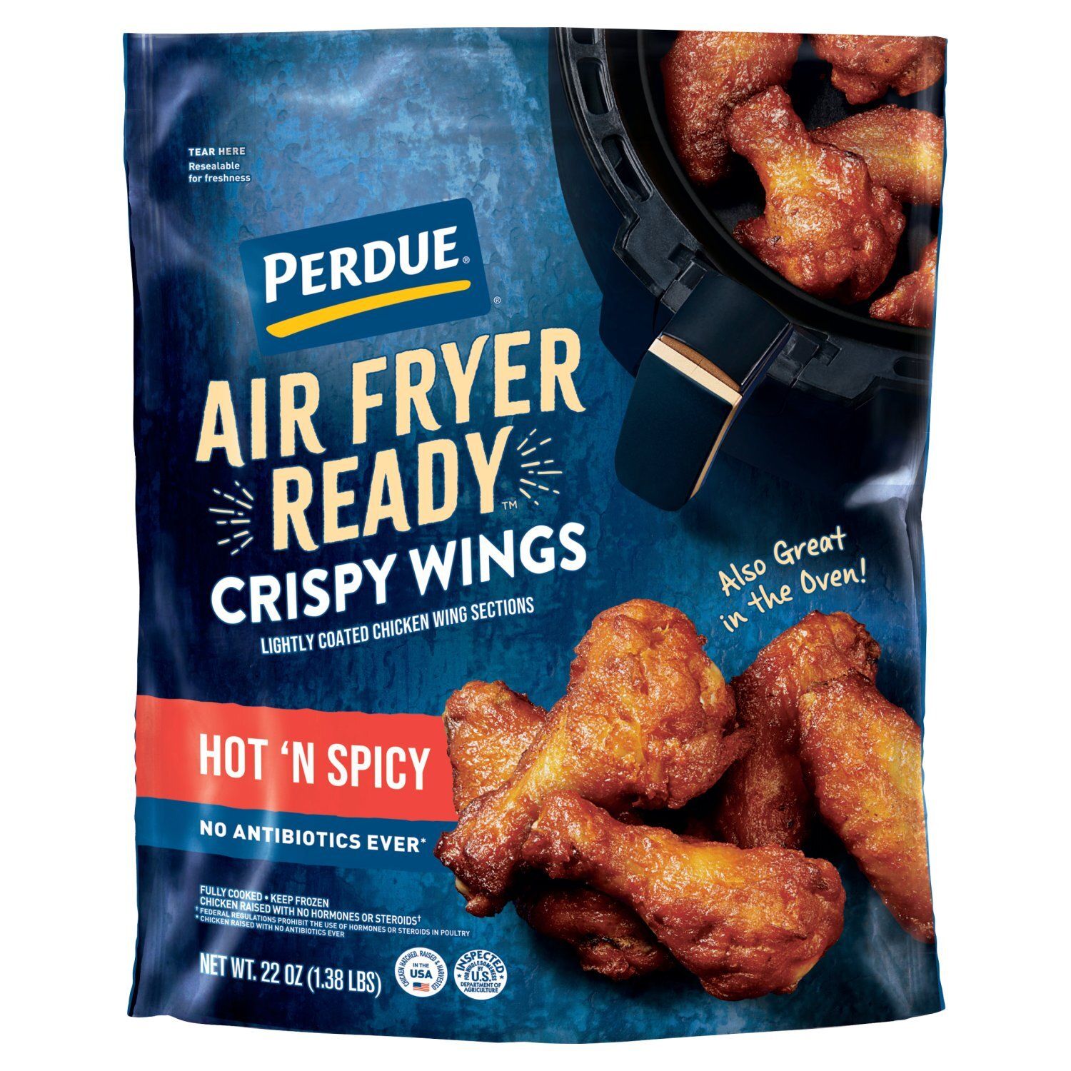Perdue Air Fryer Ready Hot &#39;N Spicy Crispy Chicken Wings, 22 oz