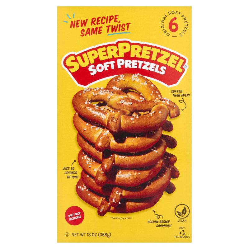 SuperPretzel Original Soft Pretzels, 6 count, 13 oz