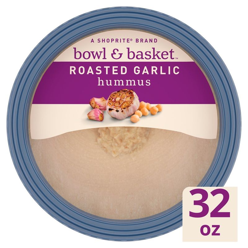 Bowl &amp; Basket Roasted Garlic Hummus, 32 oz