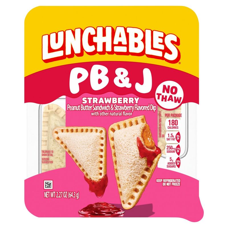 Lunchables PB&amp;J Peanut Butter Sandwich &amp; Strawberry Flavored Dip, 2.27 oz