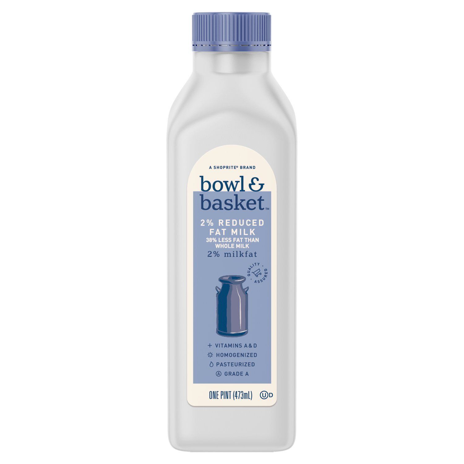 Bowl &amp; Basket 2% Reduced Fat Milk, one pint