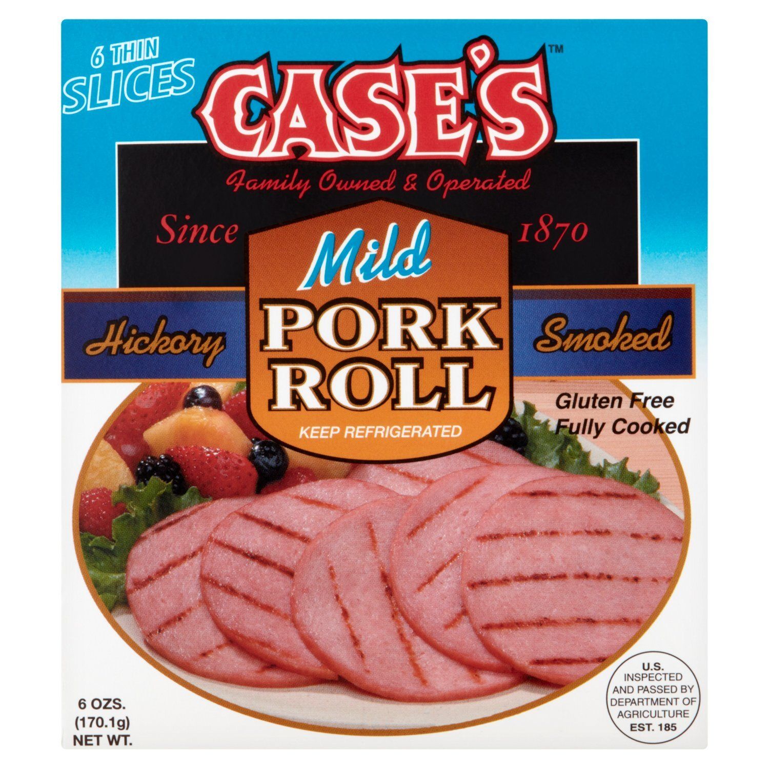 Case&#39;s Hickory Smoked Mild Pork Roll, 6 count, 6 oz