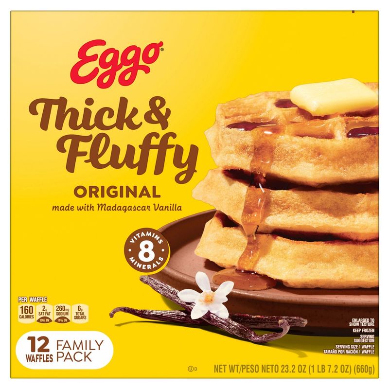 Kellogg&#39;s Eggo Thick &amp; Fluffy Original Waffles Family Pack, 12 count, 23.2 oz