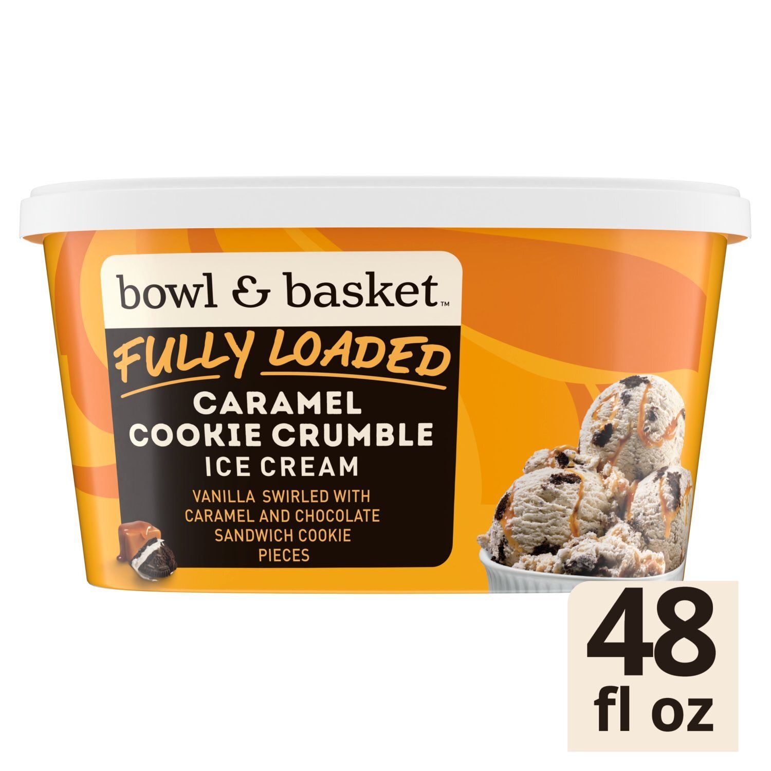 Bowl &amp; Basket Fully Loaded Caramel Cookie Crumble Ice Cream, 1.5 qt