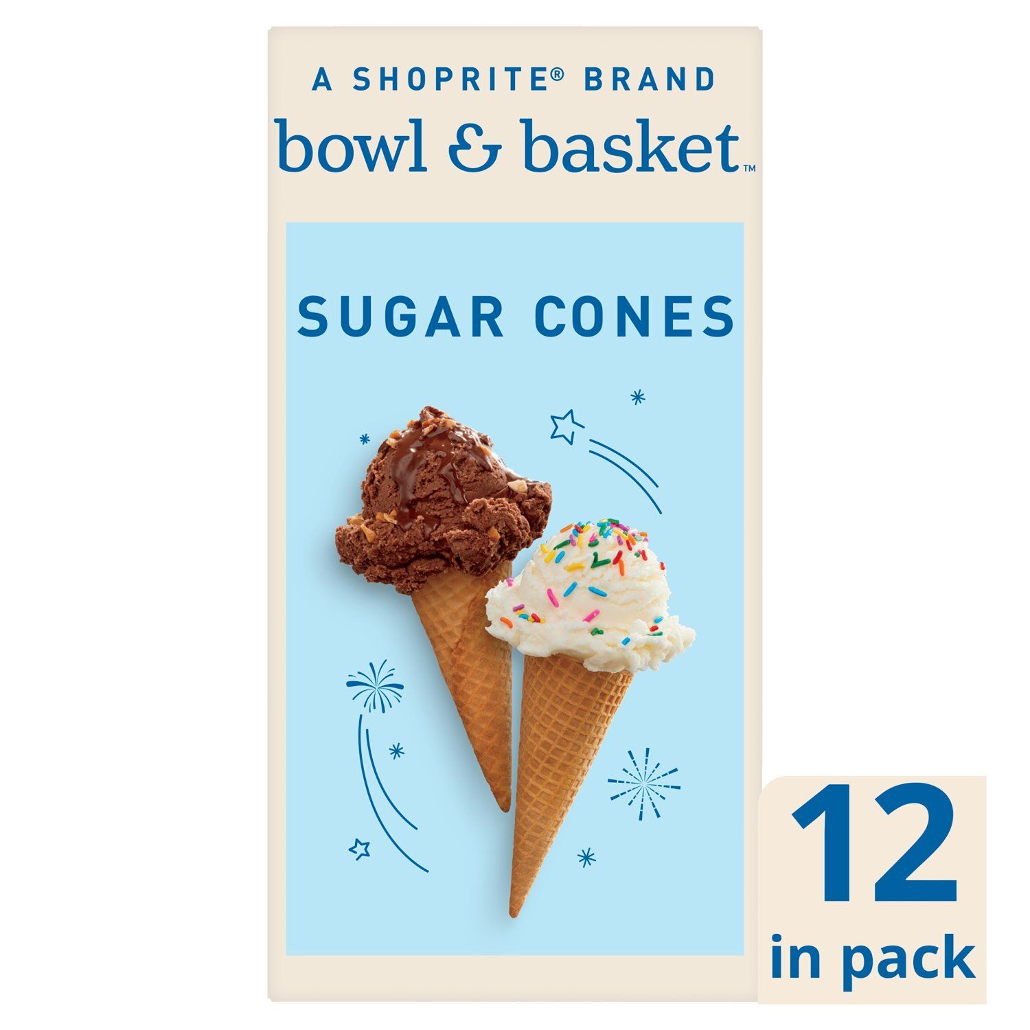 Bowl &amp; Basket Sugar Cones, 12 count, 5 oz