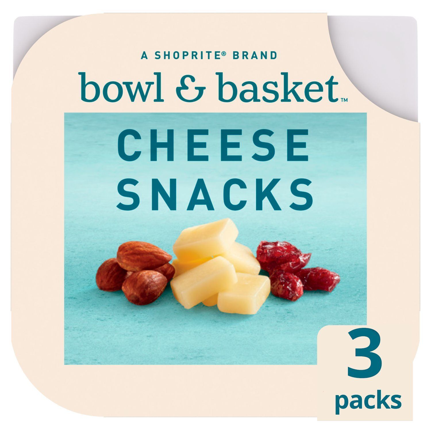 Bowl &amp; Basket Cheese Snacks:White Cheddar Cheese, Dried Cranberries, Roasted Almonds,1.5 oz, 3 count