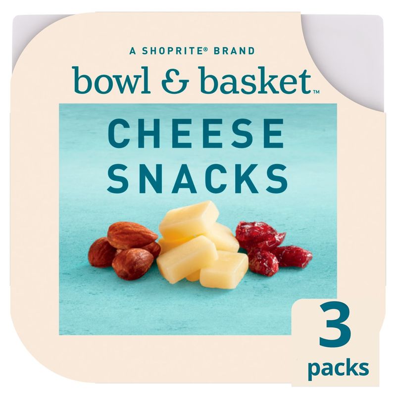 Bowl &amp; Basket Cheese Snacks:White Cheddar Cheese, Dried Cranberries, Roasted Almonds,1.5 oz, 3 count